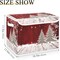 Christmas Storage Baskets Collapsible Storage Bins with Lids, Christmas Coffee Tree Red Wooden Storage Boxes Clothes Baskets for Organizing